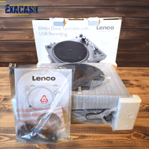 Lenco L-3808 Direct Drive USB DJ Turntable, Grey