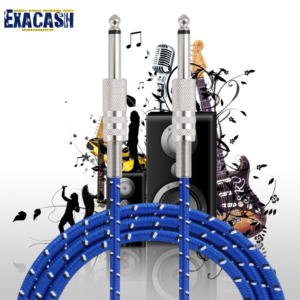 Câble de Guitare Bleu 6.35mm 3m28